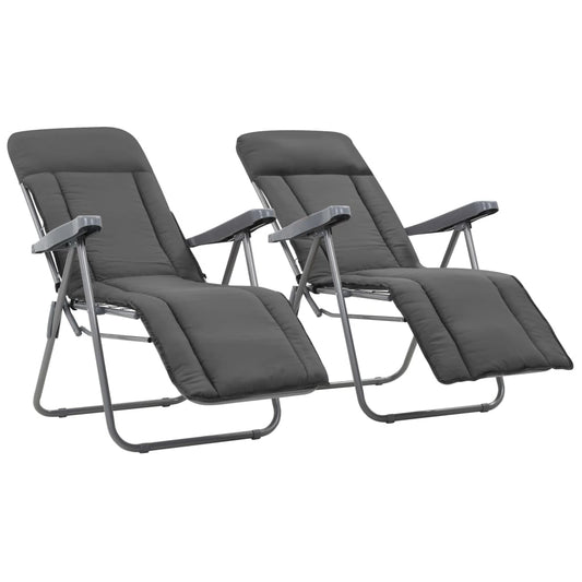 Tuinstoelen met kussen inklapbaar 2 st grijs is nu te koop bij PeponiXL, paradijselijk wonen!
