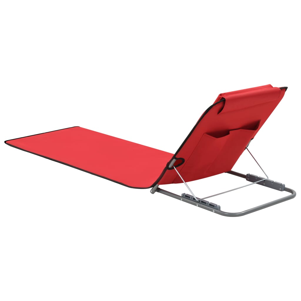 Strandmatten inklapbaar 2 st staal en stof rood is nu te koop bij PeponiXL, paradijselijk wonen!