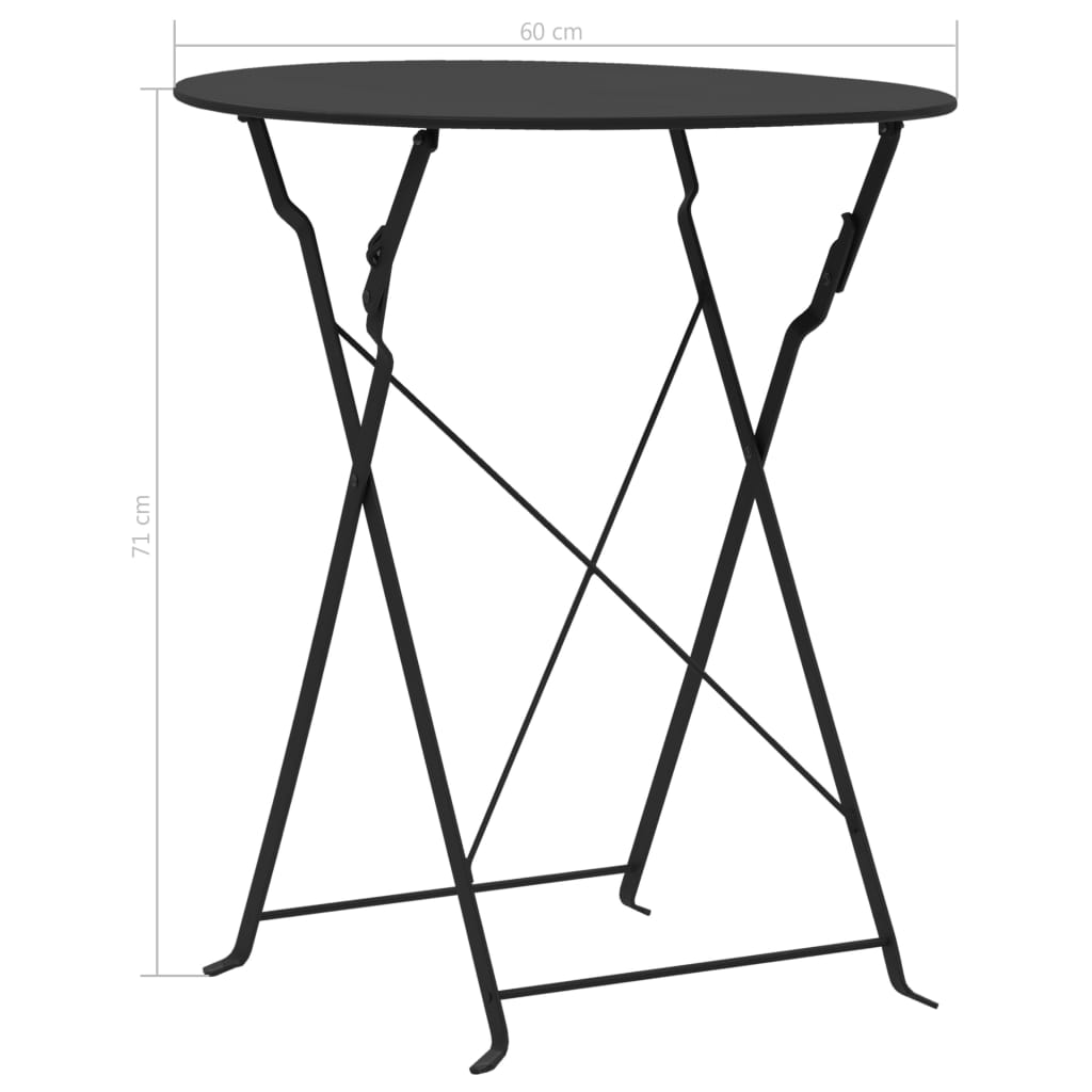 3-delige Bistroset staal zwart is nu te koop bij PeponiXL, paradijselijk wonen!