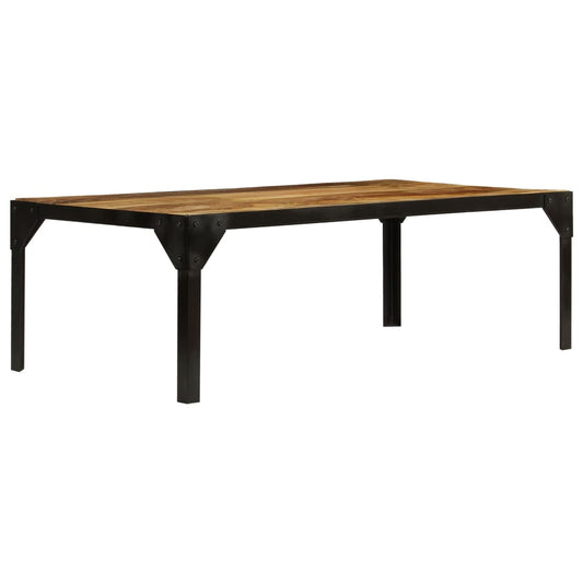 Salontafel 110 cm massief ruw mangohout en staal is nu te koop bij PeponiXL, paradijselijk wonen!