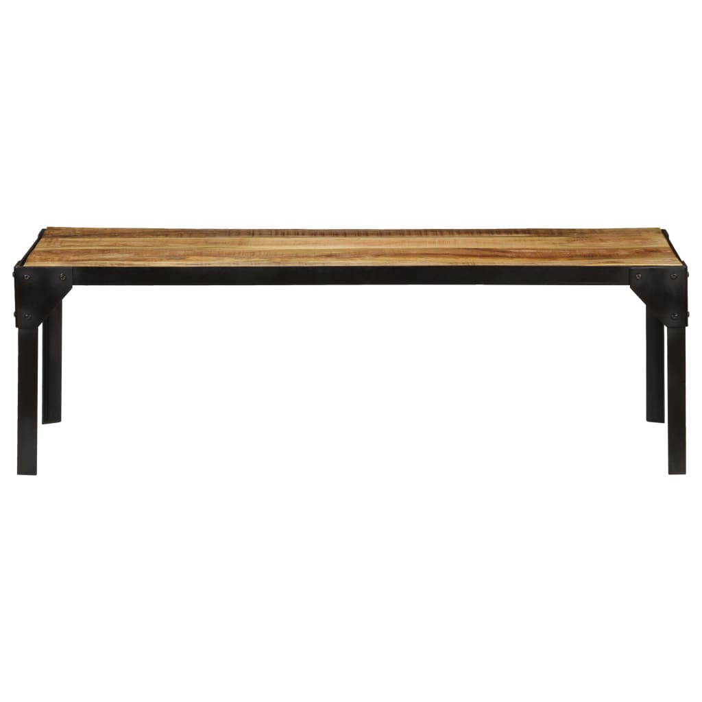 Salontafel 110 cm massief ruw mangohout en staal is nu te koop bij PeponiXL, paradijselijk wonen!