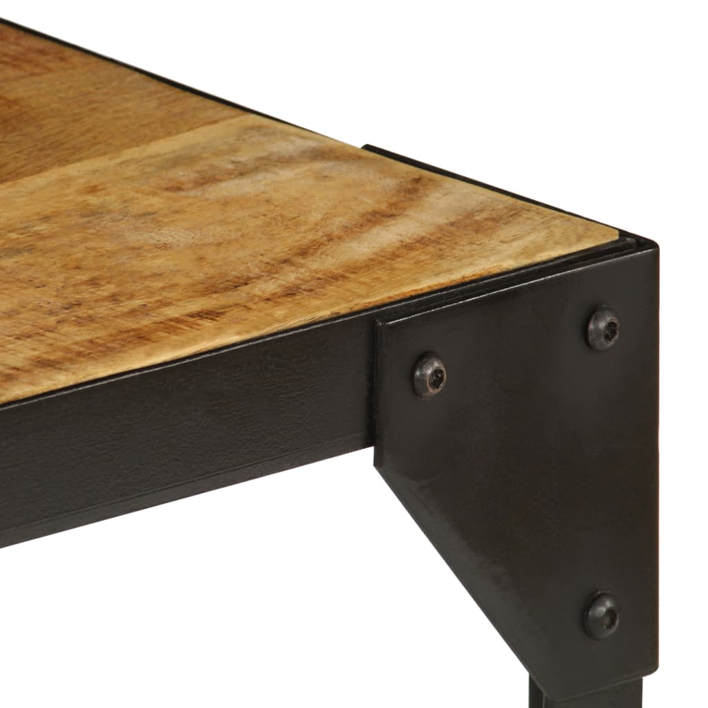 Salontafel 110 cm massief ruw mangohout en staal is nu te koop bij PeponiXL, paradijselijk wonen!