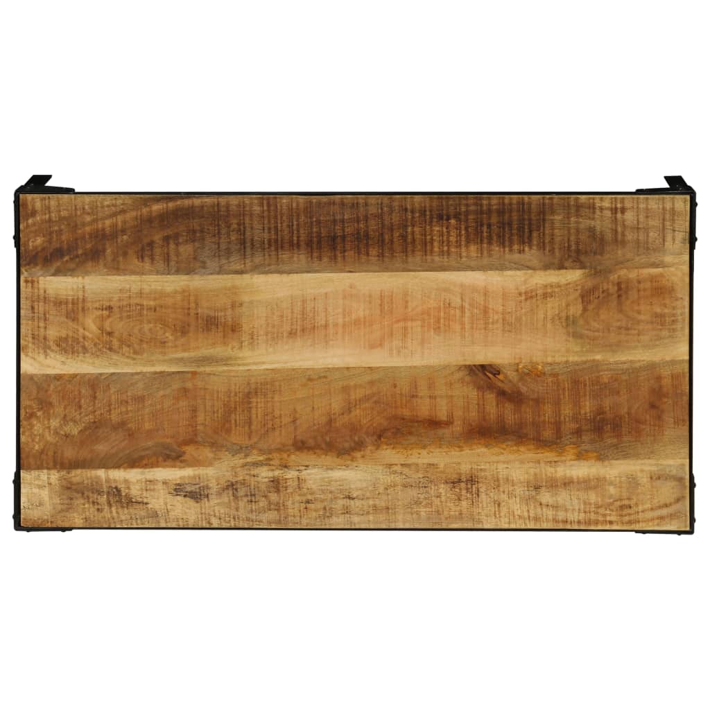 Salontafel 110 cm massief ruw mangohout en staal is nu te koop bij PeponiXL, paradijselijk wonen!