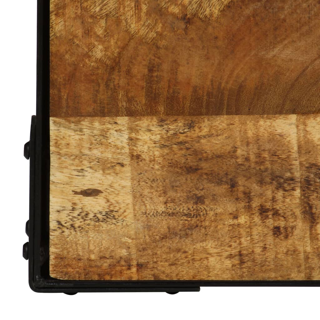 Salontafel 110 cm massief ruw mangohout en staal is nu te koop bij PeponiXL, paradijselijk wonen!
