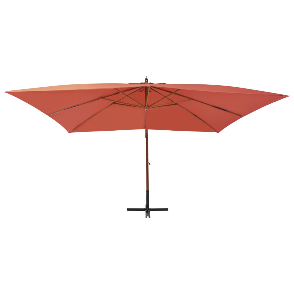 Zweefparasol met houten paal 400x300 cm terracottakleurig is nu te koop bij PeponiXL, paradijselijk wonen!