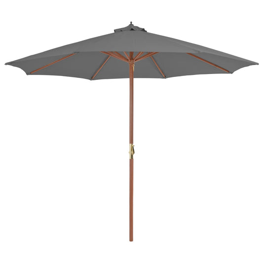 Parasol met houten paal 300 cm antraciet is nu te koop bij PeponiXL, paradijselijk wonen!