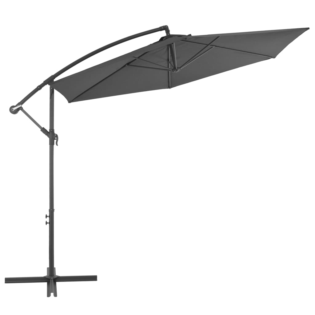 Zweefparasol met aluminium paal 300 cm antracietkleurig is nu te koop bij PeponiXL, paradijselijk wonen!