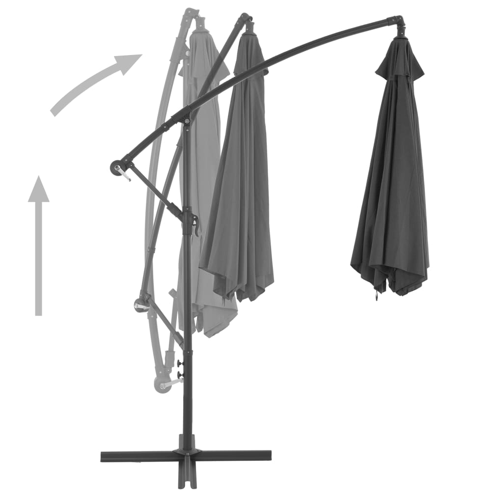 Zweefparasol met aluminium paal 300 cm antracietkleurig is nu te koop bij PeponiXL, paradijselijk wonen!