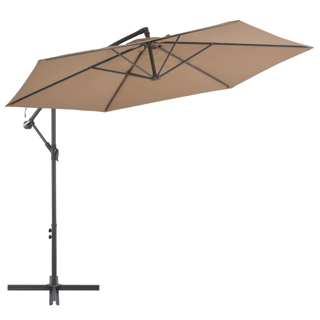 Zweefparasol met aluminium paal 300 cm taupe is nu te koop bij PeponiXL, paradijselijk wonen!