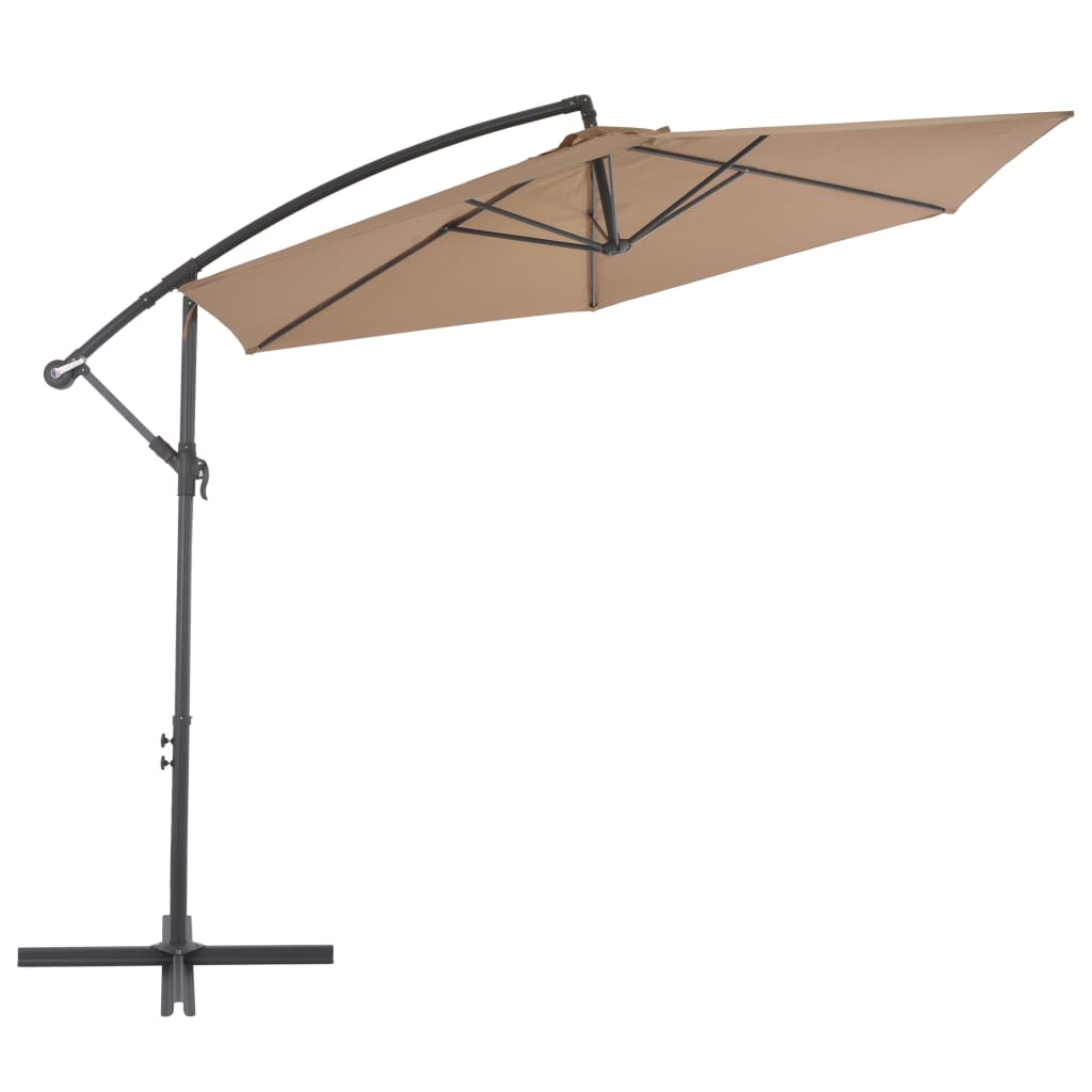 Zweefparasol met aluminium paal 300 cm taupe is nu te koop bij PeponiXL, paradijselijk wonen!