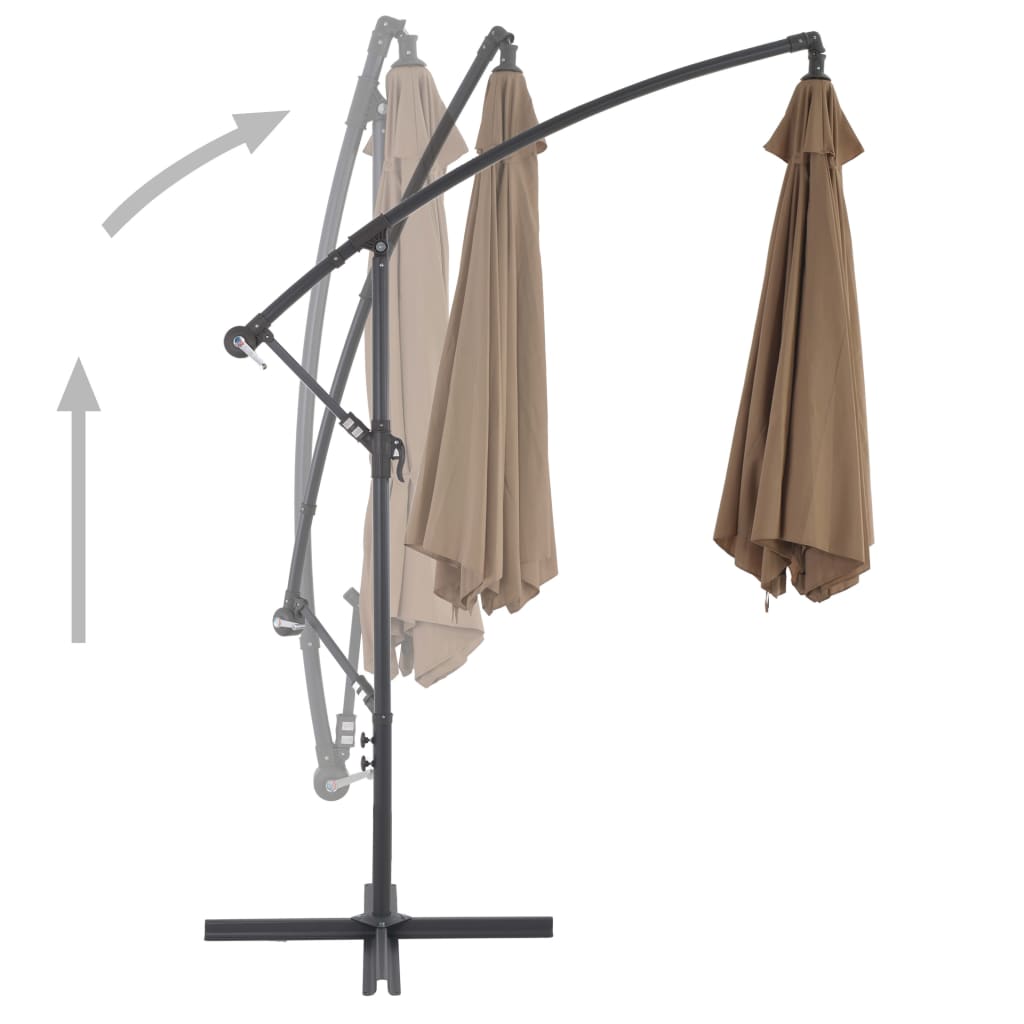 Zweefparasol met aluminium paal 300 cm taupe is nu te koop bij PeponiXL, paradijselijk wonen!