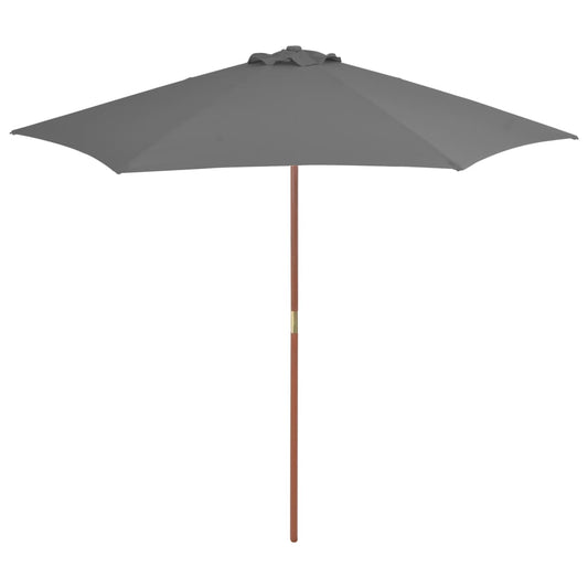 Parasol met houten paal 270 cm antraciet is nu te koop bij PeponiXL, paradijselijk wonen!