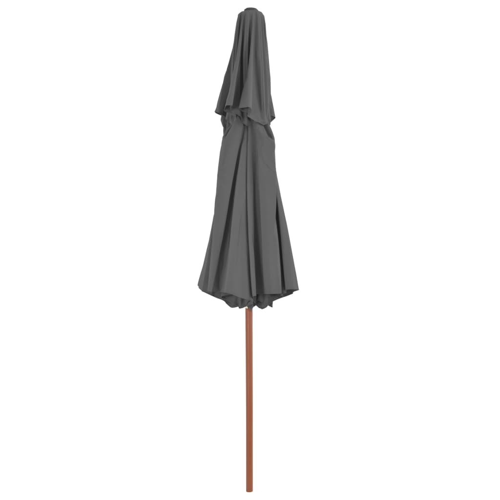 Parasol dubbeldekker met houten paal 270 cm antraciet is nu te koop bij PeponiXL, paradijselijk wonen!