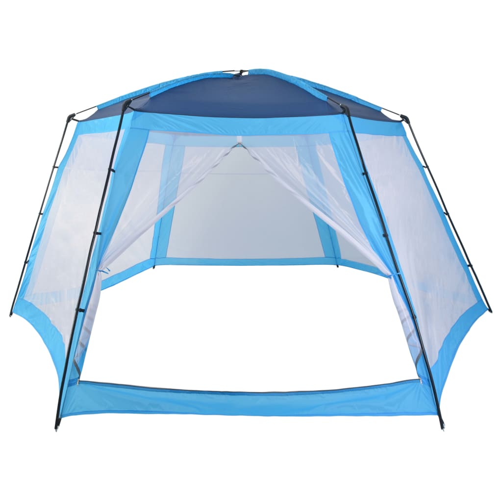Zwembadtent 590x520x250 cm stof blauw is nu te koop bij PeponiXL, paradijselijk wonen!