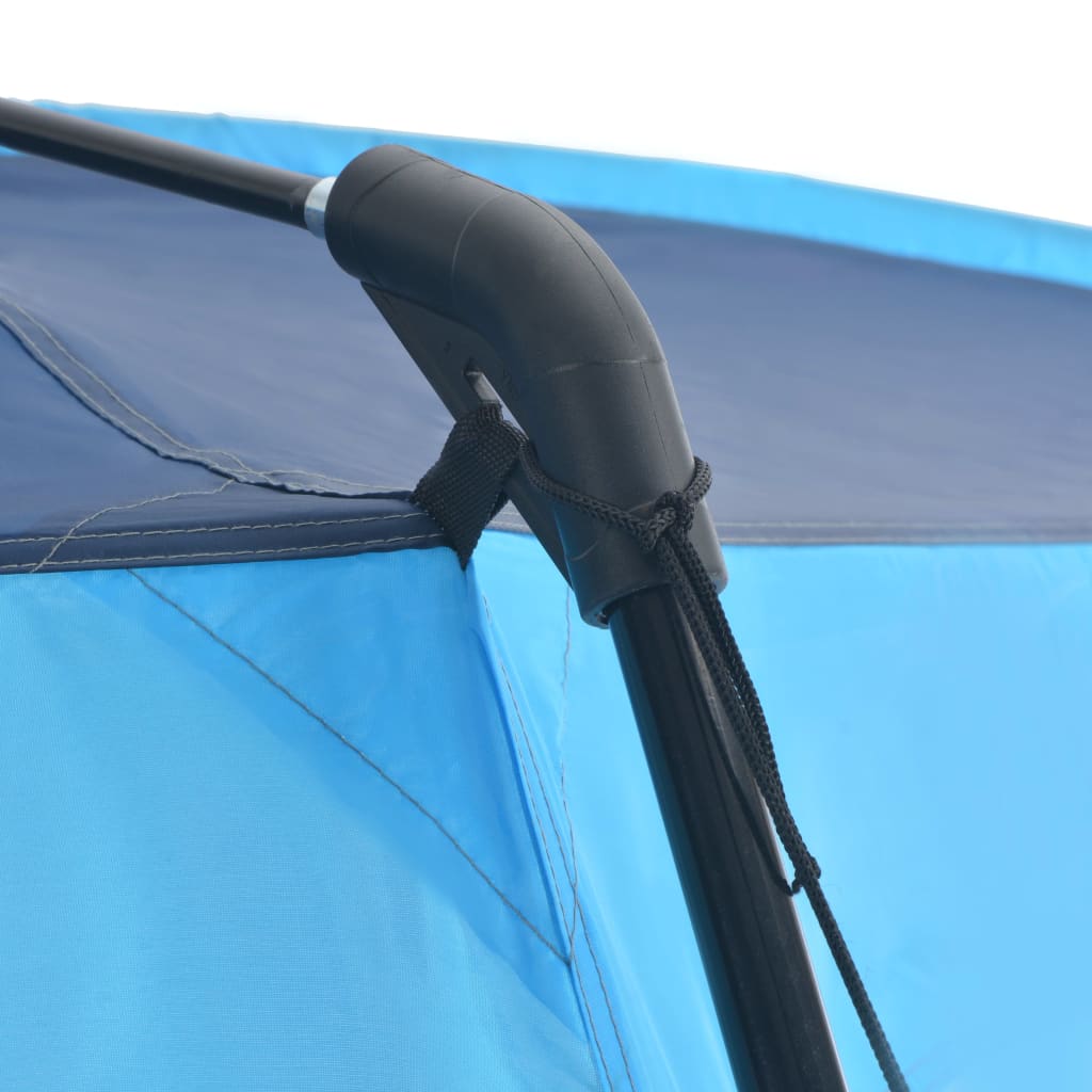 Zwembadtent 590x520x250 cm stof blauw is nu te koop bij PeponiXL, paradijselijk wonen!