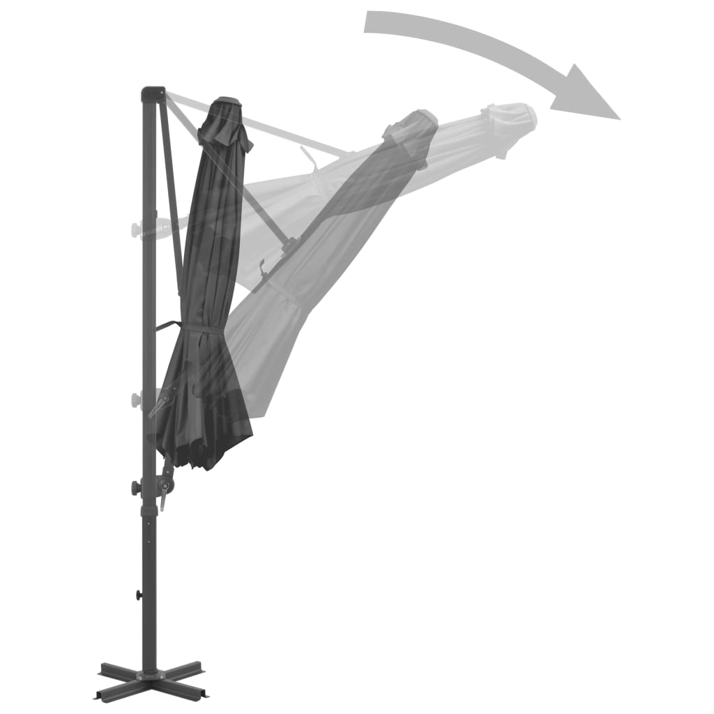 Zweefparasol met aluminium paal 300 cm antracietkleurig is nu te koop bij PeponiXL, paradijselijk wonen!