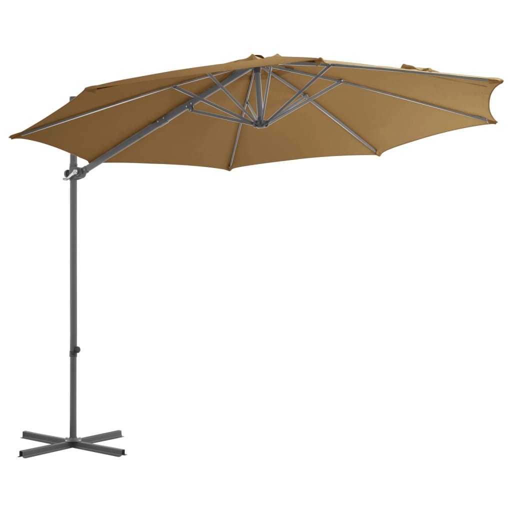 Zweefparasol met stalen paal 300 cm taupe is nu te koop bij PeponiXL, paradijselijk wonen!