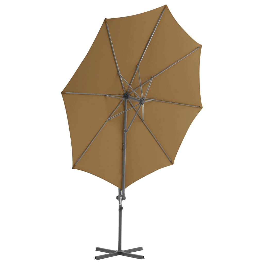 Zweefparasol met stalen paal 300 cm taupe is nu te koop bij PeponiXL, paradijselijk wonen!