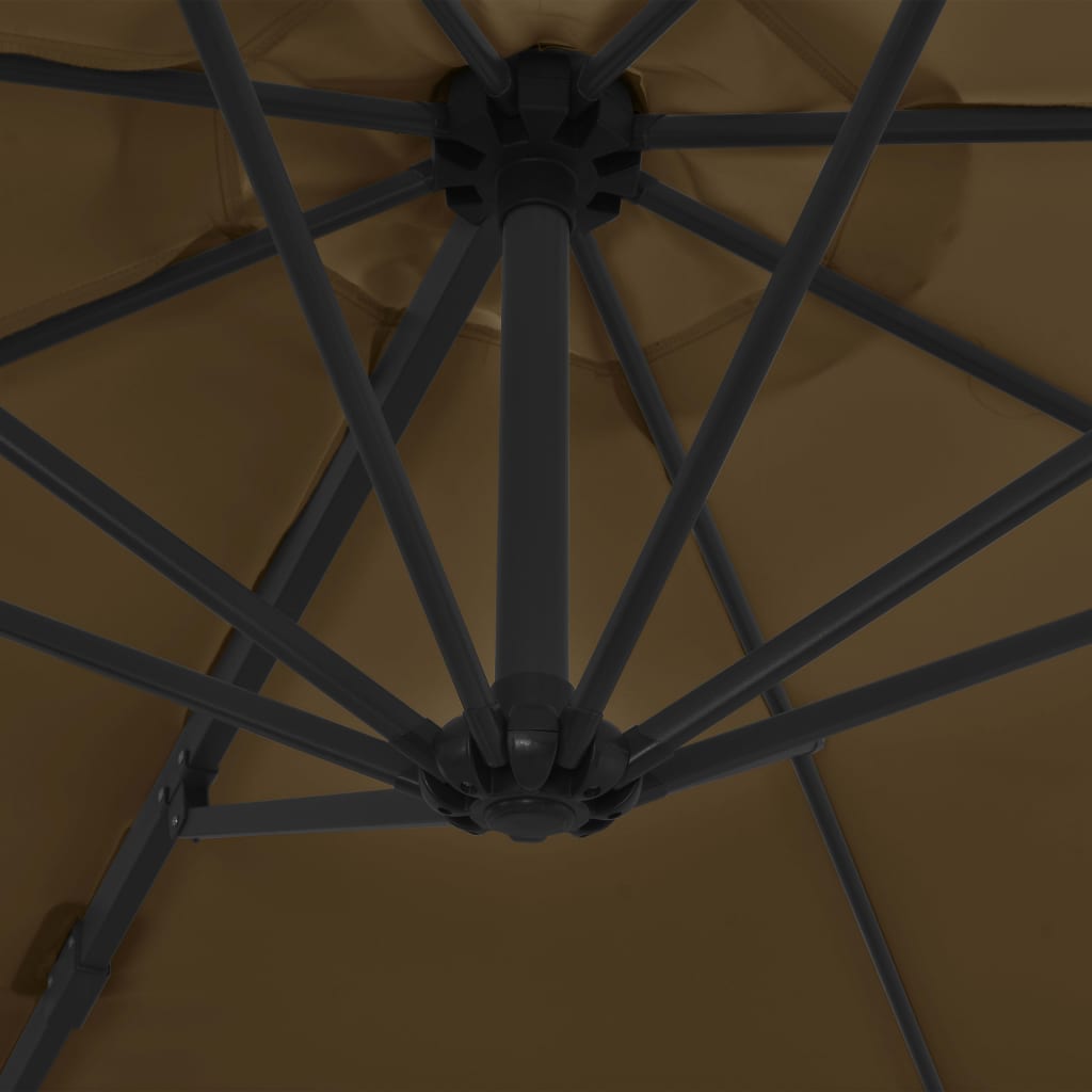 Zweefparasol met stalen paal 300 cm taupe is nu te koop bij PeponiXL, paradijselijk wonen!