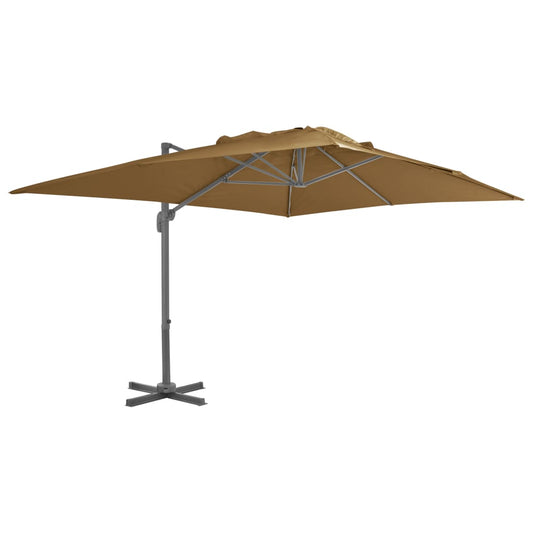 Zwevende parasol met aluminium paal 400x300 cm taupe is nu te koop bij PeponiXL, paradijselijk wonen!