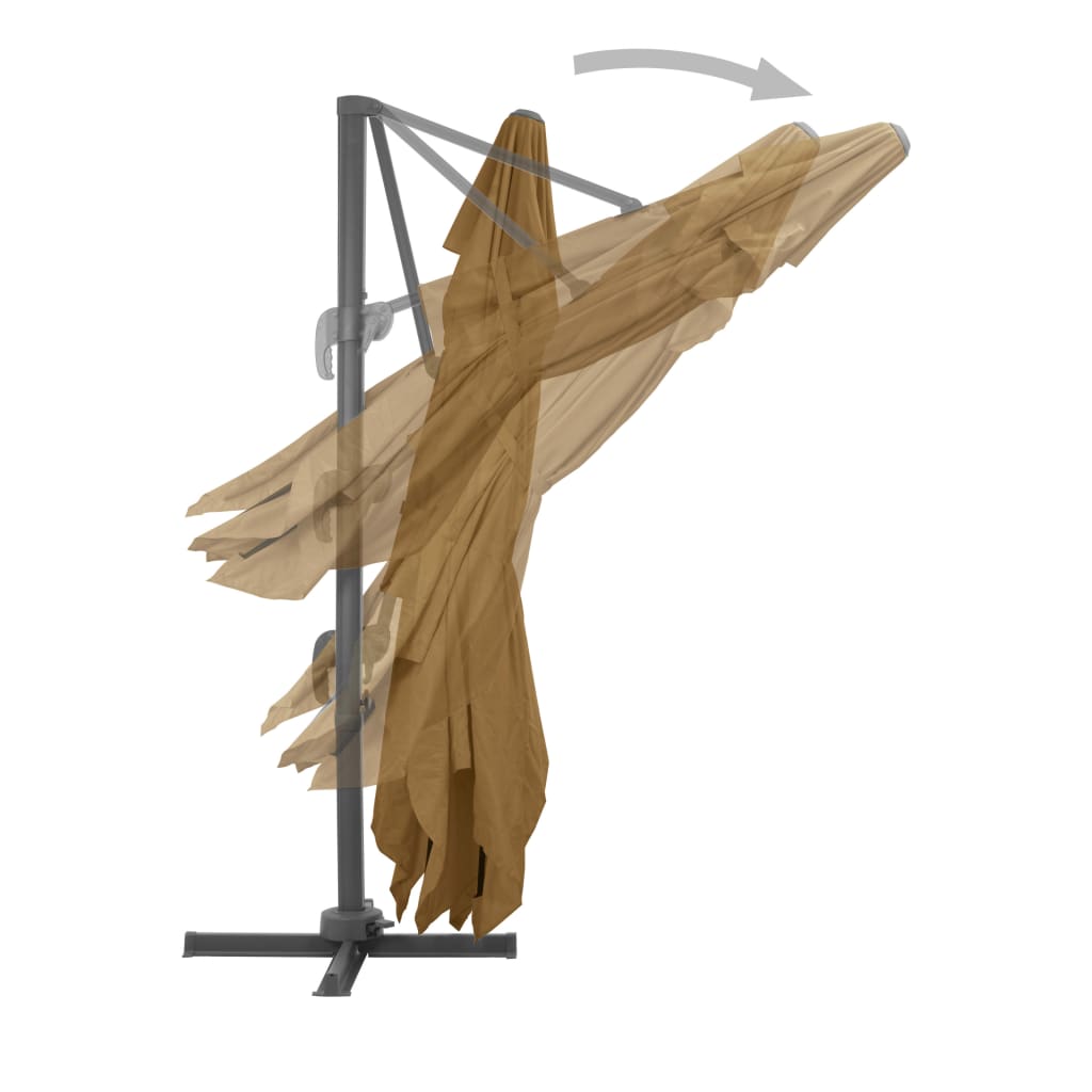 Zwevende parasol met aluminium paal 400x300 cm taupe is nu te koop bij PeponiXL, paradijselijk wonen!