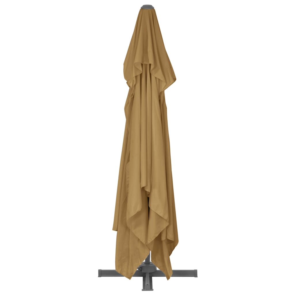Zwevende parasol met aluminium paal 400x300 cm taupe is nu te koop bij PeponiXL, paradijselijk wonen!