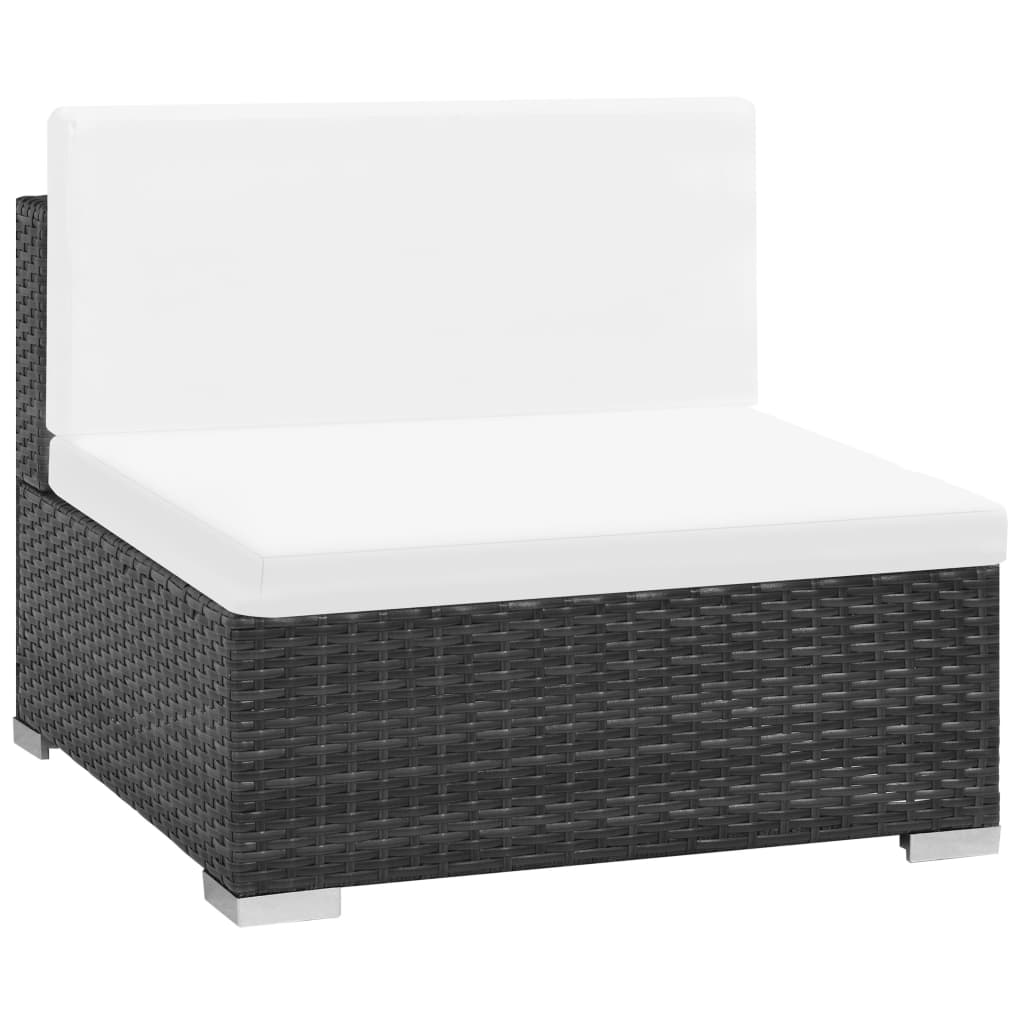 7-delige Loungeset met kussens poly rattan zwart is nu te koop bij PeponiXL, paradijselijk wonen!
