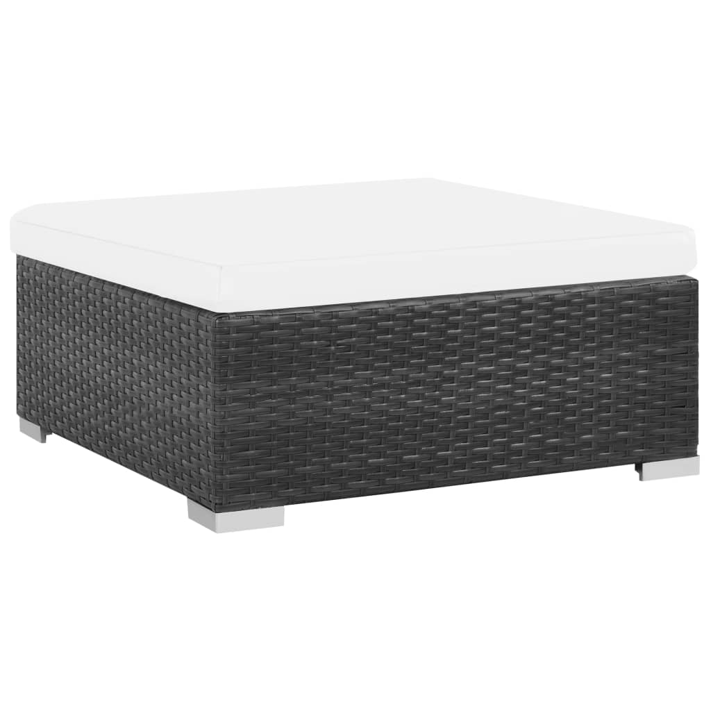 7-delige Loungeset met kussens poly rattan zwart is nu te koop bij PeponiXL, paradijselijk wonen!