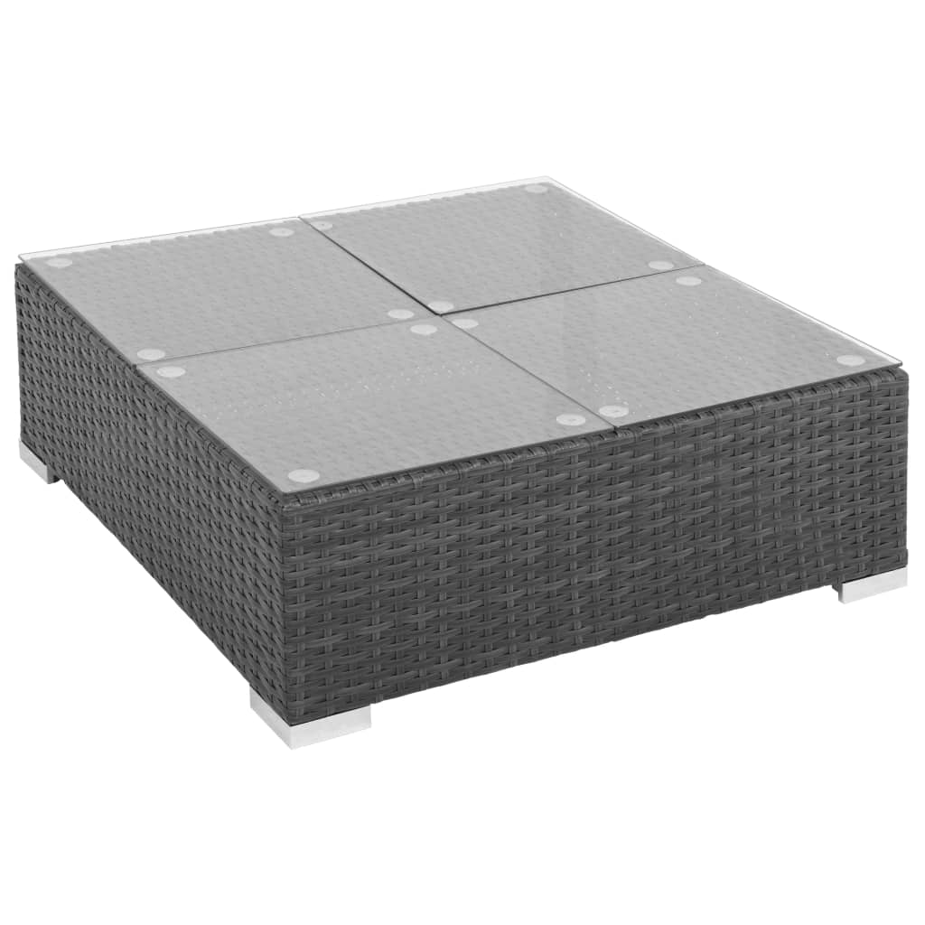 7-delige Loungeset met kussens poly rattan zwart is nu te koop bij PeponiXL, paradijselijk wonen!