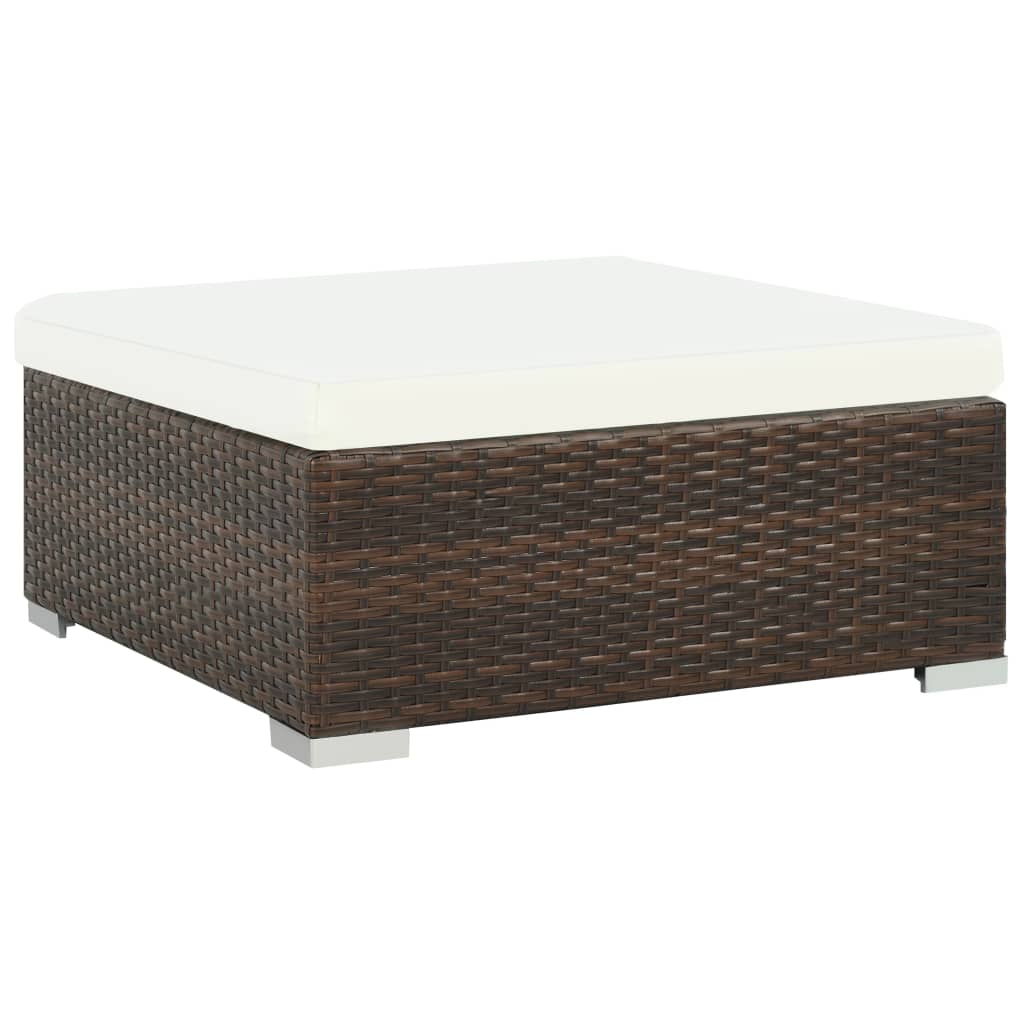 7-delige Loungeset met kussens poly rattan bruin is nu te koop bij PeponiXL, paradijselijk wonen!
