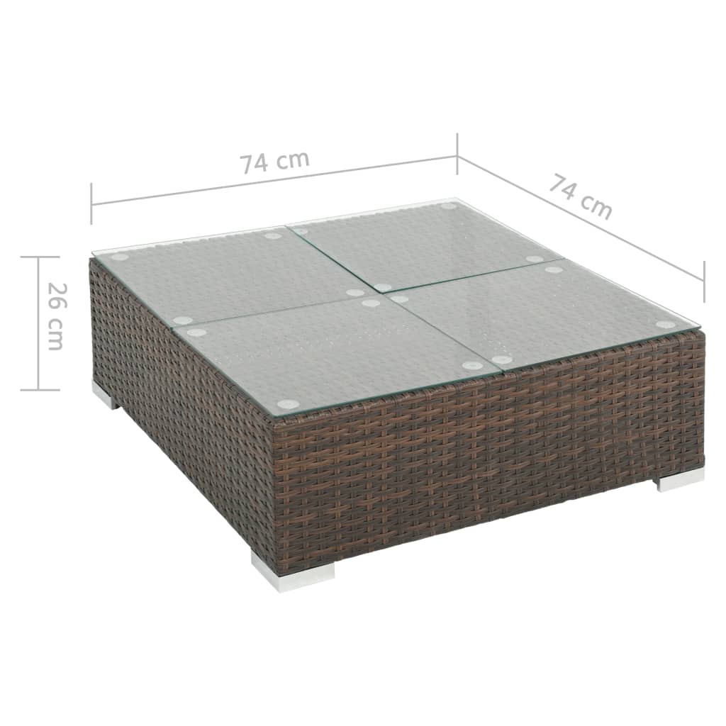 7-delige Loungeset met kussens poly rattan bruin is nu te koop bij PeponiXL, paradijselijk wonen!