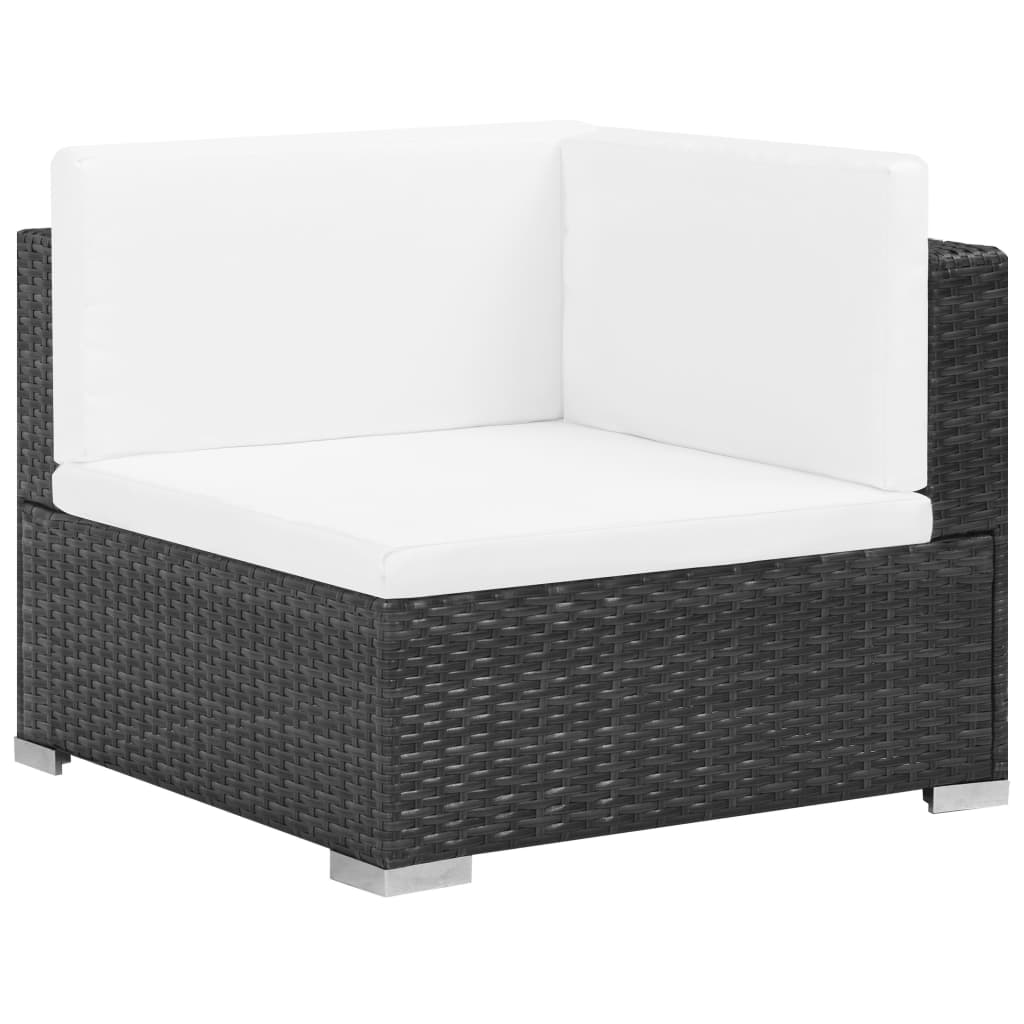 7-delige Loungeset met kussens poly rattan zwart is nu te koop bij PeponiXL, paradijselijk wonen!