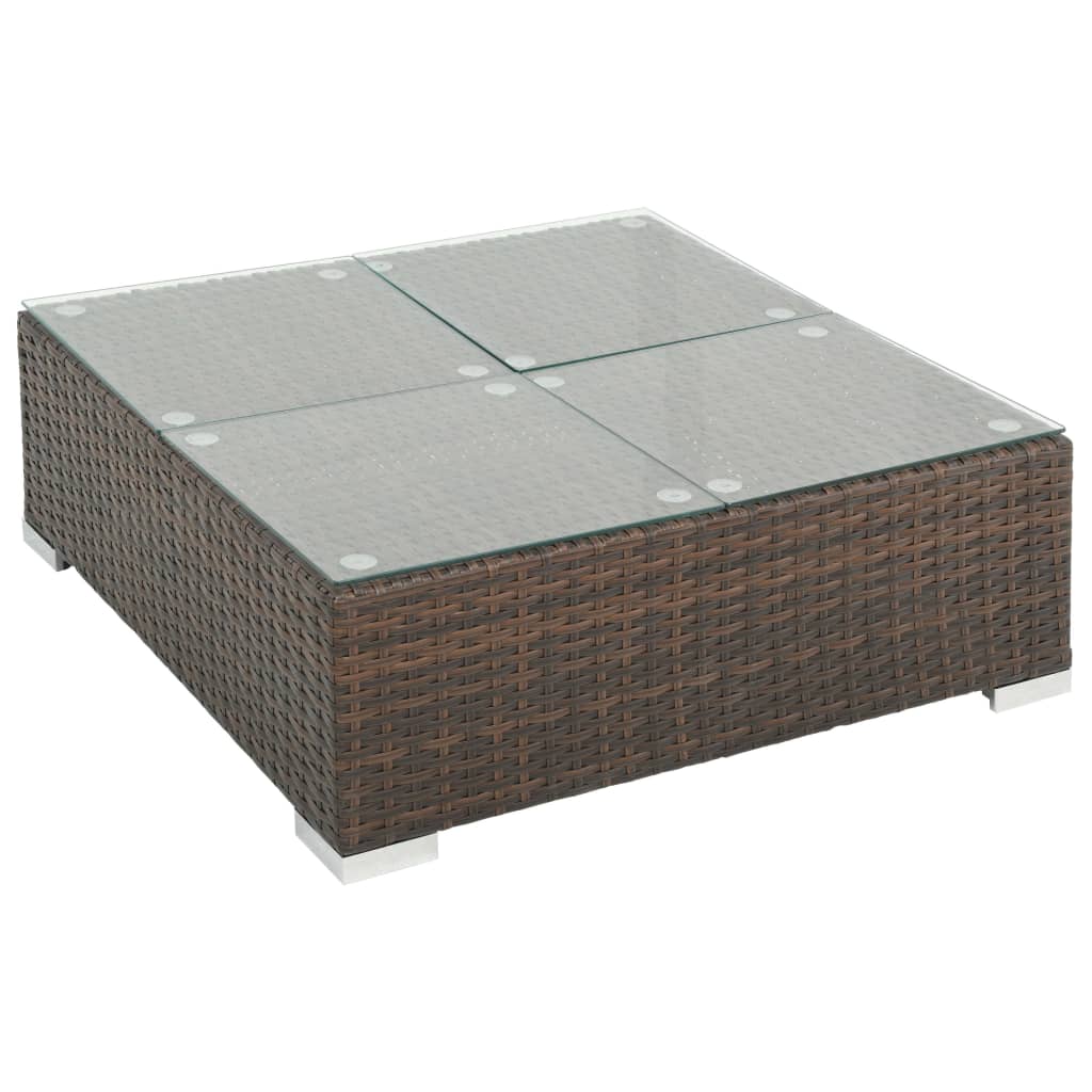 6-delige Loungeset met kussens poly rattan bruin is nu te koop bij PeponiXL, paradijselijk wonen!