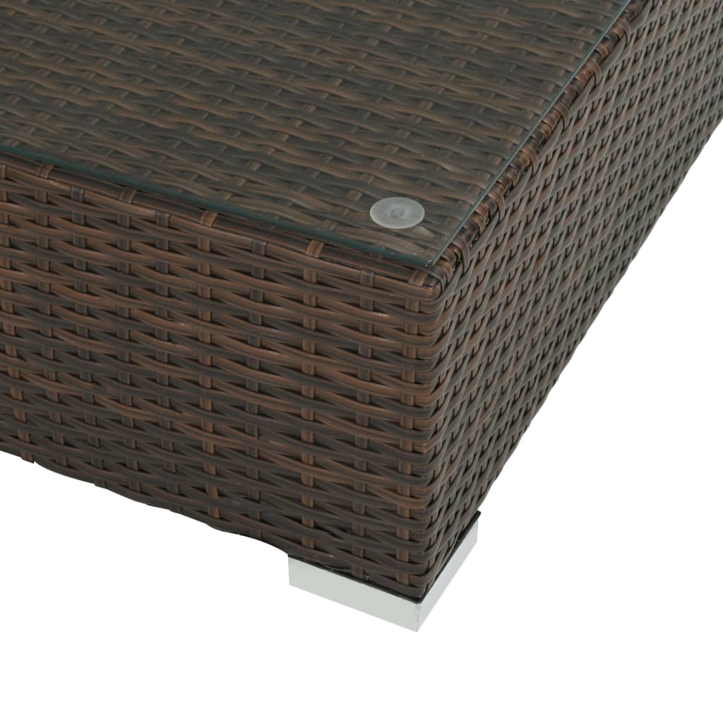6-delige Loungeset met kussens poly rattan bruin is nu te koop bij PeponiXL, paradijselijk wonen!