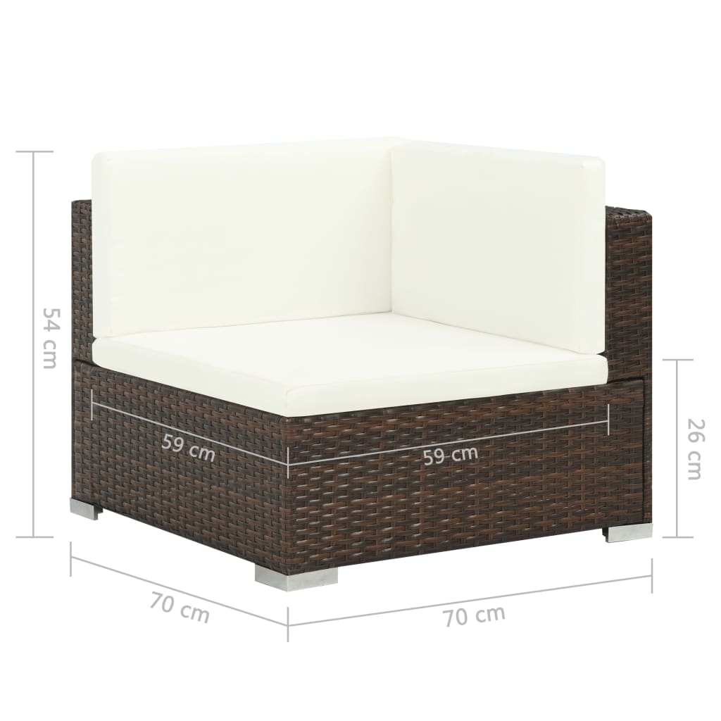 6-delige Loungeset met kussens poly rattan bruin is nu te koop bij PeponiXL, paradijselijk wonen!