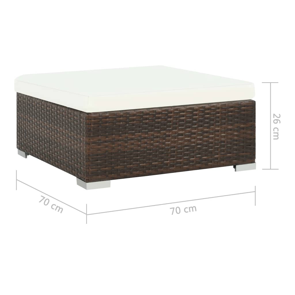6-delige Loungeset met kussens poly rattan bruin is nu te koop bij PeponiXL, paradijselijk wonen!
