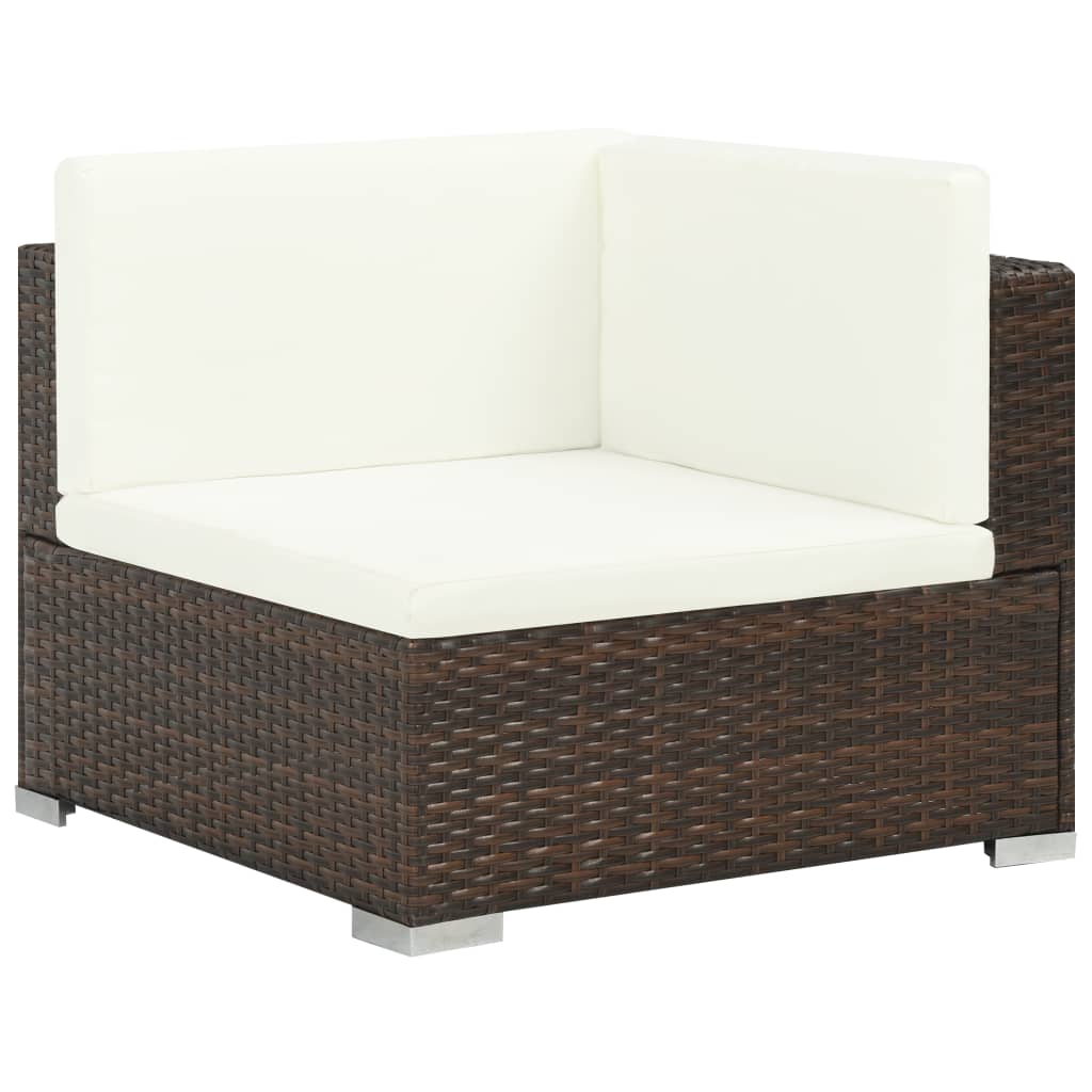 6-delige Loungeset met kussens poly rattan bruin is nu te koop bij PeponiXL, paradijselijk wonen!