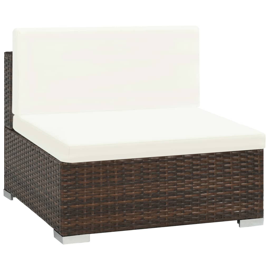 6-delige Loungeset met kussens poly rattan bruin is nu te koop bij PeponiXL, paradijselijk wonen!