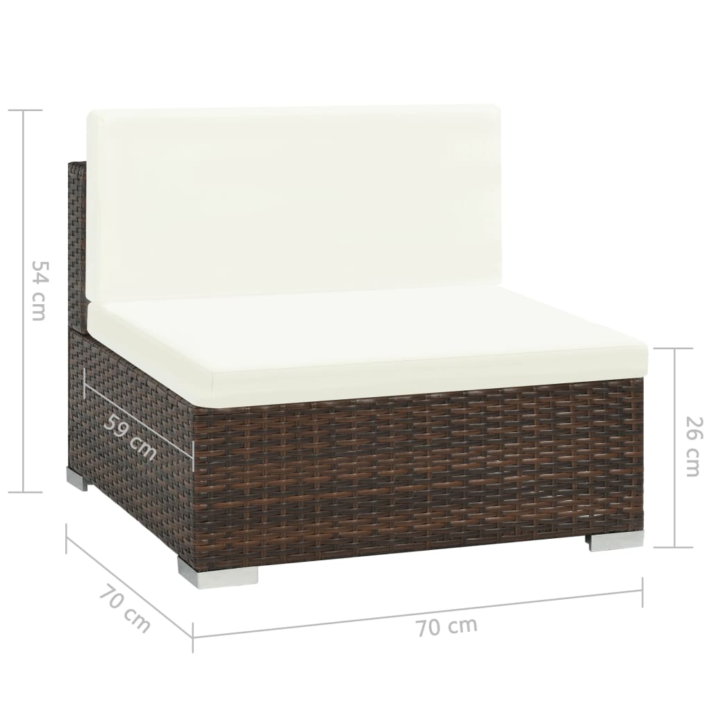 6-delige Loungeset met kussens poly rattan bruin is nu te koop bij PeponiXL, paradijselijk wonen!