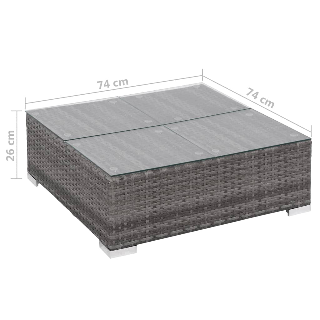 6-delige Loungeset met kussens poly rattan grijs is nu te koop bij PeponiXL, paradijselijk wonen!