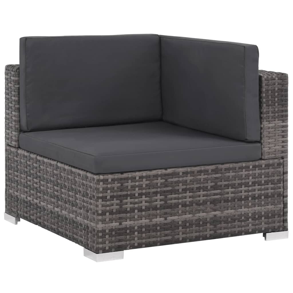 6-delige Loungeset met kussens poly rattan grijs is nu te koop bij PeponiXL, paradijselijk wonen!