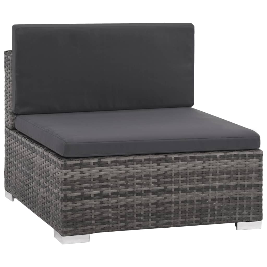 6-delige Loungeset met kussens poly rattan grijs is nu te koop bij PeponiXL, paradijselijk wonen!