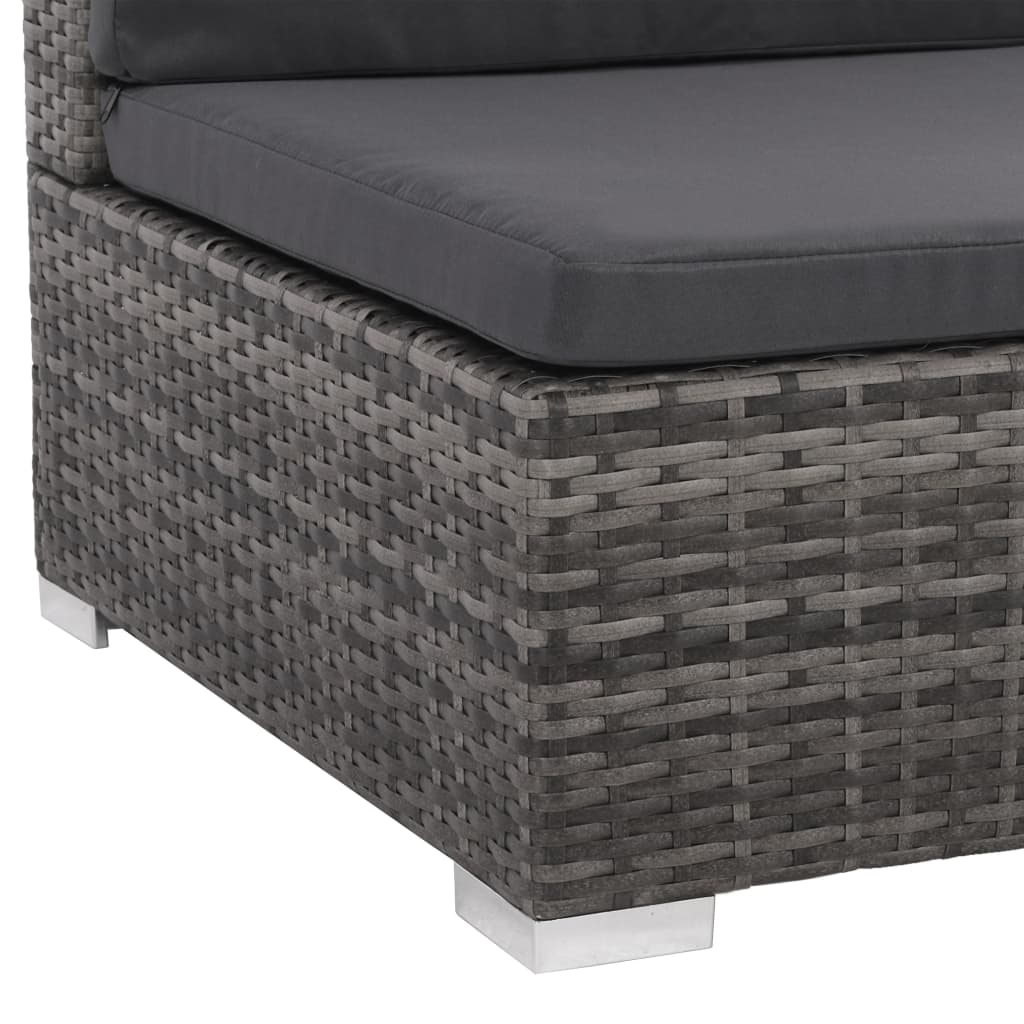 6-delige Loungeset met kussens poly rattan grijs is nu te koop bij PeponiXL, paradijselijk wonen!