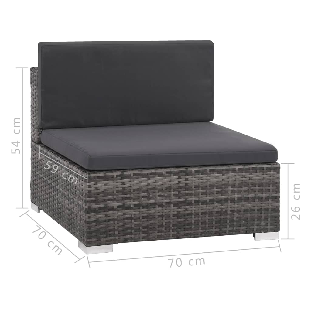 6-delige Loungeset met kussens poly rattan grijs is nu te koop bij PeponiXL, paradijselijk wonen!