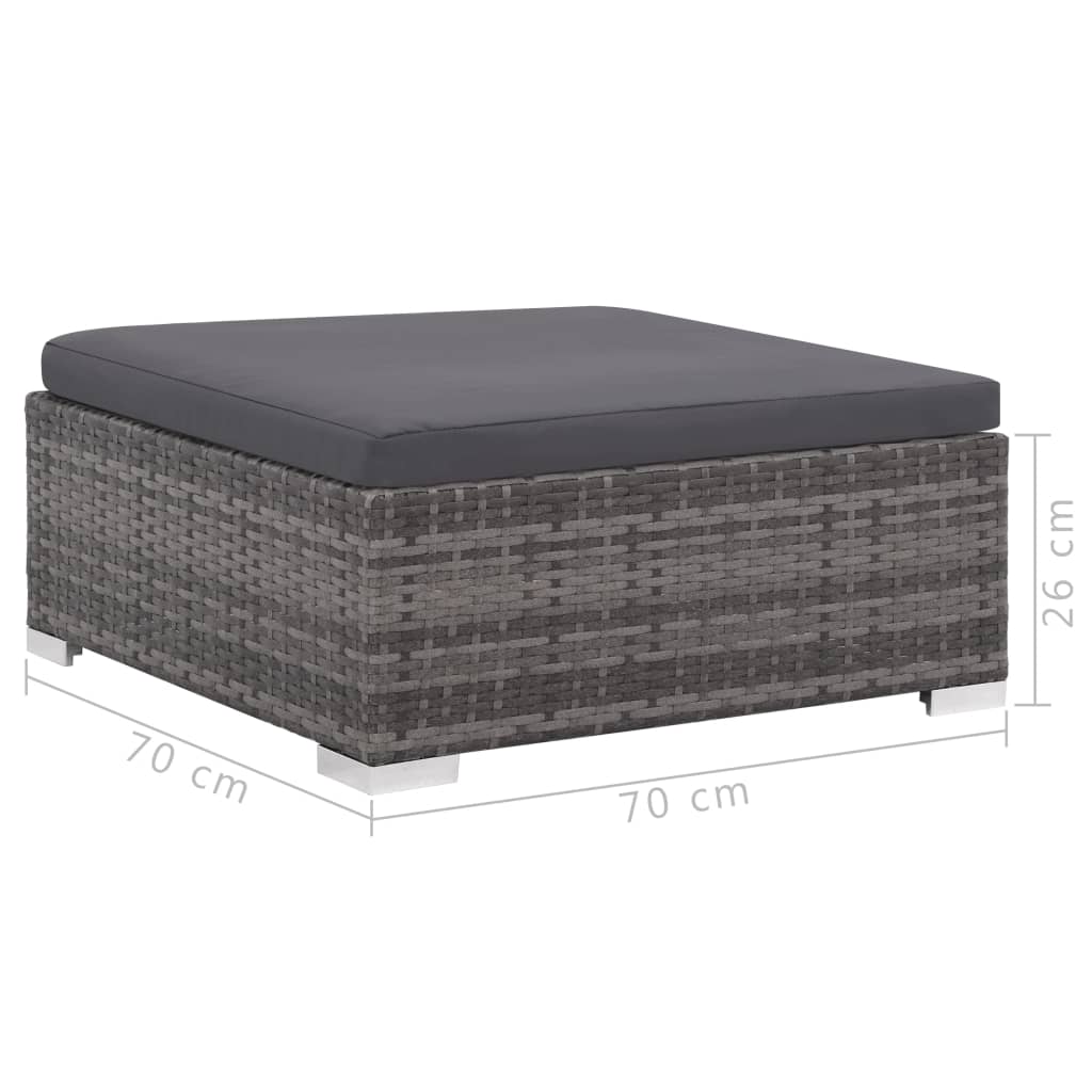 6-delige Loungeset met kussens poly rattan grijs is nu te koop bij PeponiXL, paradijselijk wonen!