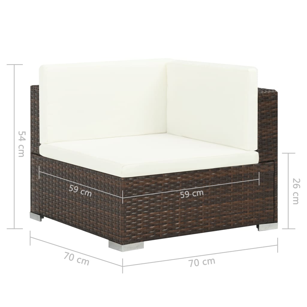 8-delige Loungeset met kussens poly rattan bruin is nu te koop bij PeponiXL, paradijselijk wonen!