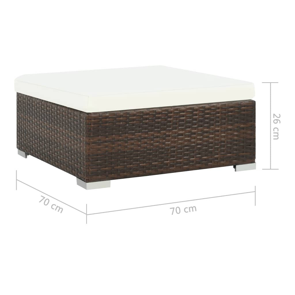 8-delige Loungeset met kussens poly rattan bruin is nu te koop bij PeponiXL, paradijselijk wonen!