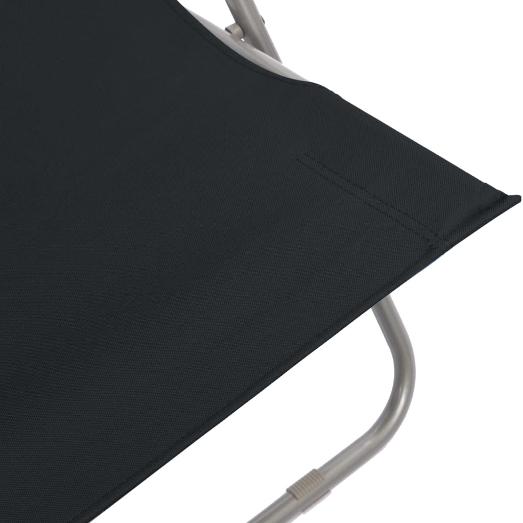 Strandstoelen inklapbaar 2 st staal en oxford stof zwart is nu te koop bij PeponiXL, paradijselijk wonen!