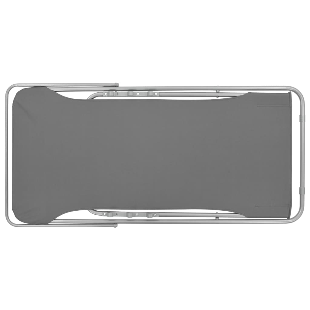 Strandstoelen inklapbaar 2 st staal en oxford stof grijs is nu te koop bij PeponiXL, paradijselijk wonen!