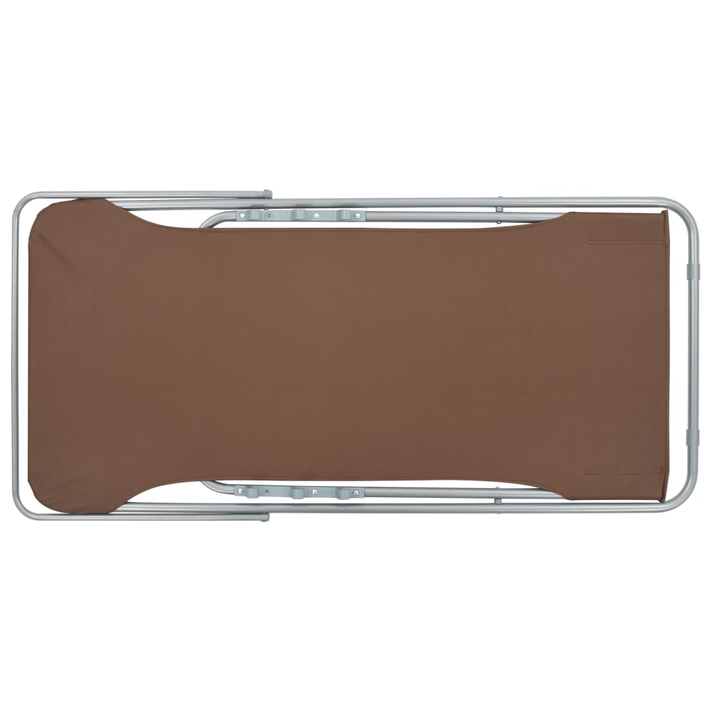 Strandstoelen inklapbaar 2 st staal en oxford stof bruin is nu te koop bij PeponiXL, paradijselijk wonen!